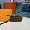 M67474HC-057　ルイヴィトン LOUISVUITTON 2019年最新入荷 ポシェット クレ 小銭入れ ファスナー短財布 キーホルダー付き ジッピーコインケース モノグラムキャンパス