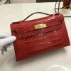 HKL22EWJRD-3589　エルメス HERMES 2021年最新入荷 ケリー 22 トップハンドルバッグ トートバッグ ハンドバッグ 2way 手持ちかばん クラッチバッグ レディースかばん クロコ柄