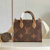 M46373-99　ルイヴィトン LOUISVUITTON 2023年最新入荷 オンザゴー PM ハンドバッグ トートバッグ ママバッグ ショッピングバッグ ウィメンズかばん モノグラムキャンパス