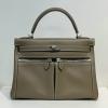 HKLA28SFYDH-063　エルメス HERMES 2024年最新入荷 ケリーラキ スイフト エトゥープ シルバー金具 ハンドバッグ