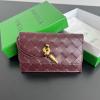 BOV776031QJH-aj　ボッテガヴェネタ BOTTEGAVENETA 2024年最新入荷 アンディアーモ ファスナーカードケース ジップコインケース レザー ワインレッド