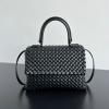 BOV776783BK-aj　ボッテガヴェネタ BOTTEGAVENETA 2024年最新入荷 パティ トップハンドルバッグ イントレチャートレザー トートバッグ レディース ブラック