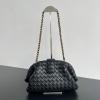 BOV785807BK-aj　ボッテガヴェネタ BOTTEGAVENETA 2024年最新入荷 チェーン付き ティーン ローレン1980 クラッチバッグ レディース ショルダーバッグ ブラック