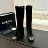 CHJ24039ZR-26　シャネル CHANEL 2024年秋冬最新入荷 ストレッチ レザー ロングブーツ ココマーク シューズ 靴 レディース ブラック