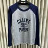 TCCE24001-99　セリーヌ CELINE 2024年秋冬最新入荷 長袖 Tシャツ クルーネック スウェットシャツ レディース グレー コットン