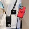 SJPD25004-99 プラダ PRADA 2025年最新入荷 サフィアーノレザー スマートフォンケース ショルダー付き iphone 携帯ケース カード入れ
