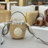CLE11265BXZ-99 クロエ CHLOE 2025年最新入荷 ナチュラル ファイバー製 HORSE MEDAL ミニバスケットバッグ トートバッグ ハンドバッグ