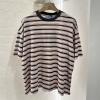TDPD25007-XG プラダ PRADA 2025年最新入荷 ストライプ コットンジャージー Tシャツ 半袖 クルーネック レディース カジュアル おしゃれ