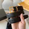 YSLP25002K-99 イヴサンローラン Saint laurent YSL 2025年新作 カサンドラ ナローベルト スクエアバックル YSLモノグラムループ付き レディース 幅30mm