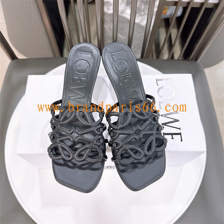 LEJ25001D-26 ロエベ LOEWE 2025年新作 ペタル アナグラム スライド ローヒール ミュール サンダル レザー レディース