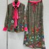 TZGG25011-JS グッチ GUCCI 2025年新作 2つセットアップ リボン付き ロングスリーブ シャツ パンツ 上下セット レディース