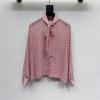 CCGG26003-XG グッチ GUCCI 2026年新作 プリント入り シルクツイル シャツ 上質 ブラウス 長袖 レディース